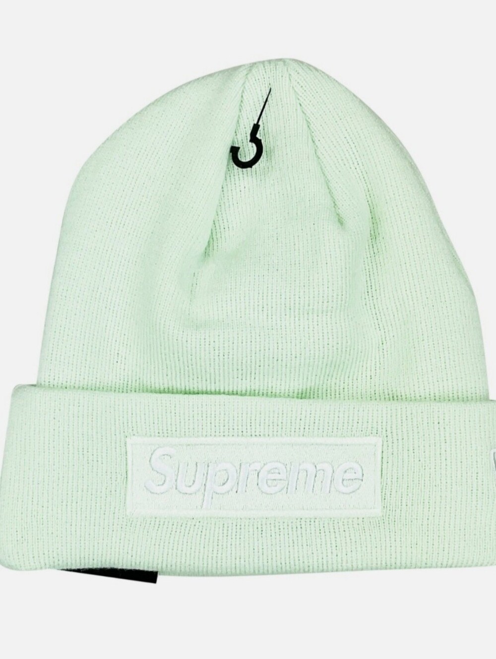 Supreme New Era Logo Beanie FW23 Light Green